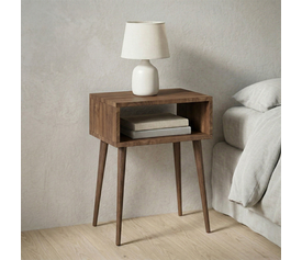 Κομοδίνο Gola χρώμα καρυδί 45x30x58εκ.