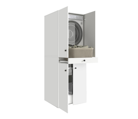 Έπιπλο πλυντηρίου - στεγνωτηρίου Kindi χρώμα λευκό 70x60x187εκ.