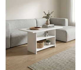 Τραπεζάκι σαλονιού Dallas χρώμα λευκό 70x50x60εκ.