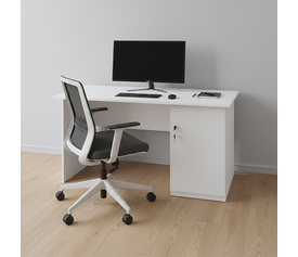 Γραφείο εργασίας με κλειδαριά Moto χρώμα λευκό 120x80x75εκ.