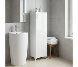 Ντουλάπι κουζίνας - μπάνιου Mine χρώμα λευκό 30x32x128εκ.