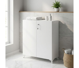 Ντουλάπι με κλειδαριά Cilem χρώμα λευκό 70x32x88εκ.