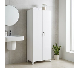 Ντουλάπα - Παπουτσοθήκη Cilem με κλειδαριά χρώμα λευκό 70x32x188εκ.