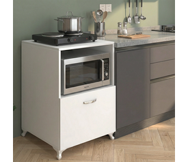 Έπιπλο κουζίνας για φουρνάκι Nadine χρώμα λευκό 60x57x85εκ.