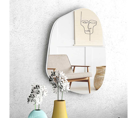 Καθρέφτης τοίχου Denza χρώμα λευκό 50x70x2,2εκ.