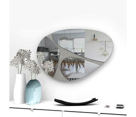 Καθρέφτης τοίχου Leon χρώμα γκρι 73x49x2,2εκ.