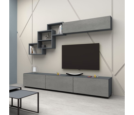 Σύνθεση τηλεόρασης Free χρώμα ανθρακί - γκρι σκυροδέματος 210x35x38εκ.