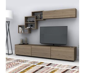 Σύνθεση τηλεόρασης Free χρώμα καρυδί 210x35x38εκ.