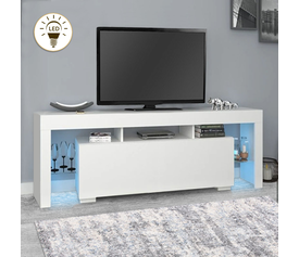 Έπιπλο τηλεόρασης Stilo με φωτισμό LED χρώμα λευκό 150x37x52εκ.