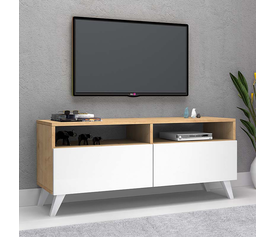 Έπιπλο τηλεόρασης Encoy χρώμα φυσικό οξιάς - λευκό 120x35x50εκ.