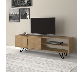 Έπιπλο τηλεόρασης Foot χρώμα φυσικό οξιάς 160x35x49εκ.