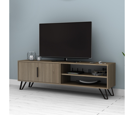 Έπιπλο τηλεόρασης Foot χρώμα καρυδί 160x35x49εκ.