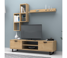 Σύνθεση τηλεόρασης Lonsa χρώμα φυσικό οξιάς 160x35x40εκ.