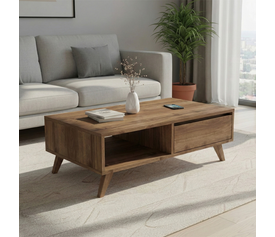 Τραπεζάκι σαλονιού Aster χρώμα καρυδί 120x56x40εκ.