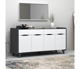 Μπουφές Sila χρώμα λευκό - γκρι 140x45x72εκ.