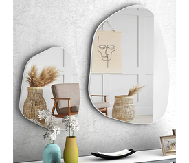 Σετ καθρεφτών τοίχου Denza 2 τμχ. χρώμα λευκό 100x80x2,2εκ.