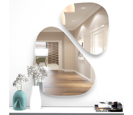 Σετ καθρεφτών τοίχου Leista 2 τμχ. χρώμα λευκό 65x58x2,2εκ.