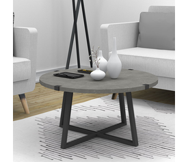 Τραπεζάκι σαλονιού Mauricio χρώμα γκρι σκυροδέματος 78x78x43εκ.