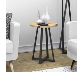 Βοηθητικό τραπεζάκι Pedro χρώμα φυσικό οξιάς - ανθρακί 44x44x58εκ.