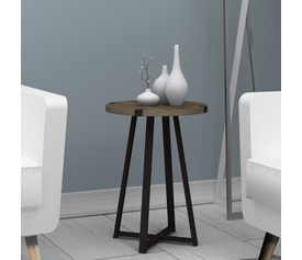 Βοηθητικό τραπεζάκι Pedro χρώμα καρυδί - ανθρακί 44x44x58εκ.