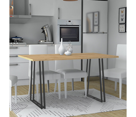 Τραπέζι Gable χρώμα φυσικό οξιάς - ανθρακί 140x80x76εκ.