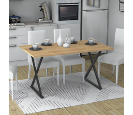 Τραπέζι Bette χρώμα φυσικό οξιάς - ανθρακί 140x80x76εκ.