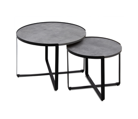 Σετ τραπεζάκια σαλονιού Davis 2τμχ. χρώμα γκρι σκυροδέματος 70x69x46εκ.