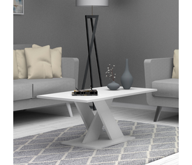 Τραπεζάκι σαλονιού Marcello χρώμα λευκό 110x55x47εκ.