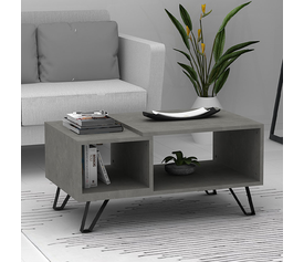 Τραπεζάκι σαλονιού Don χρώμα γκρι σκυροδέματος 90x55x44εκ.