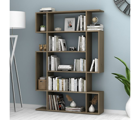 Βιβλιοθήκη Clint χρώμα καρυδί 108,5x25,5x161εκ.