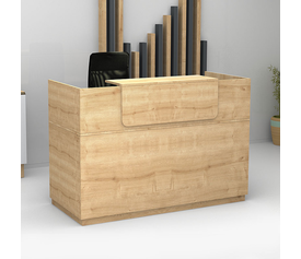 Γραφείο υποδοχής - reception Lemmon χρώμα φυσικό οξιάς 160x70x110εκ.