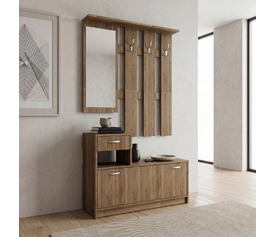 Έπιπλο εισόδου Raynold χρώμα καρυδί 100x30x180εκ.