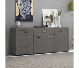 Μπουφές Joseph χρώμα γκρι σκυροδέματος 177x40x76εκ.