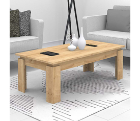 Τραπεζάκι σαλονιού Seda χρώμα φυσικό οξιάς 110x60x41εκ.