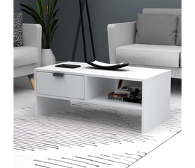 Τραπεζάκι σαλονιού Galaxy χρώμα λευκό 100x50x42εκ.