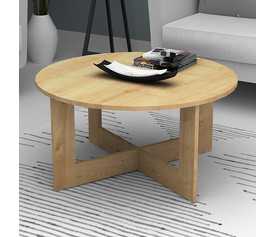 Τραπεζάκι σαλονιού Kati χρώμα φυσικό οξιάς Ø80x42εκ.