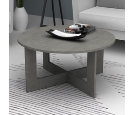 Τραπεζάκι σαλονιού Kati χρώμα γκρι σκυροδέματος Ø80x42εκ.