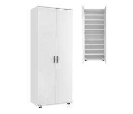 Ντουλάπα ρούχων - παπουτσοθήκη Eric δίφυλλη χρώμα λευκό 76x36x187εκ.