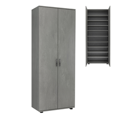 Ντουλάπα ρούχων - παπουτσοθήκη Eric δίφυλλη χρώμα γκρι σκυροδέματος 76x36x187εκ.