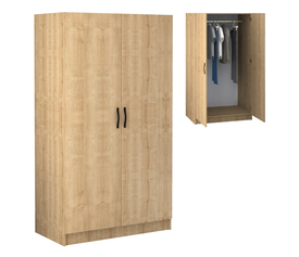 Ντουλάπα ρούχων Victoria δίφυλλη χρώμα φυσικό οξιάς 100x60x181εκ.
