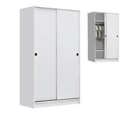 Ντουλάπα ρούχων Regio δίφυλλη συρόμενη χρώμα λευκό 100x60x181εκ.