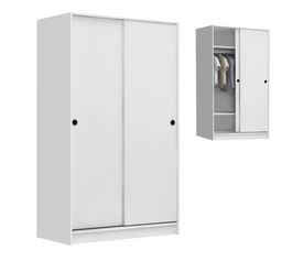 Ντουλάπα ρούχων Regio δίφυλλη συρόμενη χρώμα λευκό 120x60x200εκ.