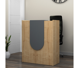 Γραφείο υποδοχής - reception Mezzo χρώμα φυσικό οξιάς - ανθρακί 90x40x110εκ.