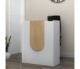 Γραφείο υποδοχής - reception Mezzo χρώμα λευκό - φυσικό οξιάς 90x40x110εκ.