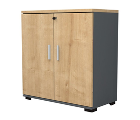 Ντουλάπι γραφείου επαγγελματικό Venturo χρώμα ανθρακί - φυσικό οξιάς 80x40x80εκ.