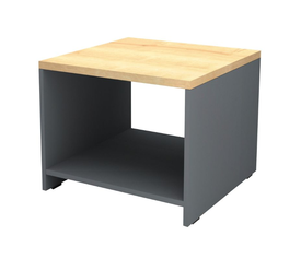 Τραπεζάκι γραφείου επαγγελματικό Venturo χρώμα ανθρακί - φυσικό οξιάς 60x60x45εκ.