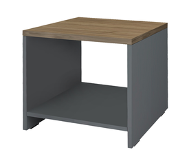 Τραπεζάκι γραφείου επαγγελματικό Venturo χρώμα ανθρακί - καρυδί 60x60x45εκ.