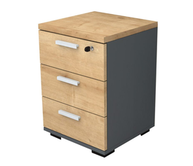 Συρταριέρα γραφείου επαγγελματική Venturo χρώμα ανθρακί - φυσικό οξιάς 39x40x57εκ.