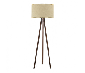 Φωτιστικό δαπέδου Rosling Mdf/ύφασμα Pvc χρώμα καρυδί/μπεζ 38x21x140εκ.