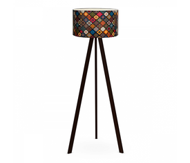 Φωτιστικό δαπέδου Rosling Mdf/ύφασμα Pvc χρώμα μαύρο/πολύχρωμο 38x21x140εκ.